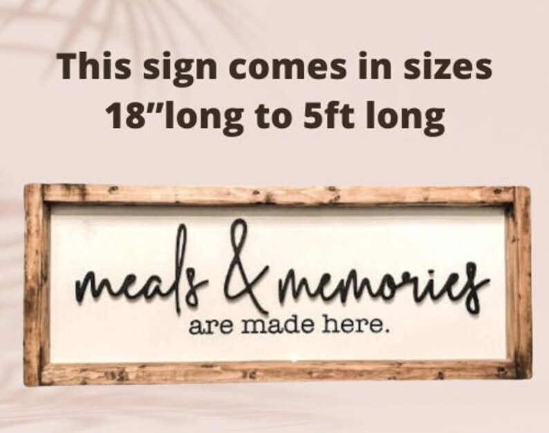 Meals & Memories|Dining decor wall family|Table decor sign memories|Table decor sign|Home meals|New home memories gift|Oversized wall decor 