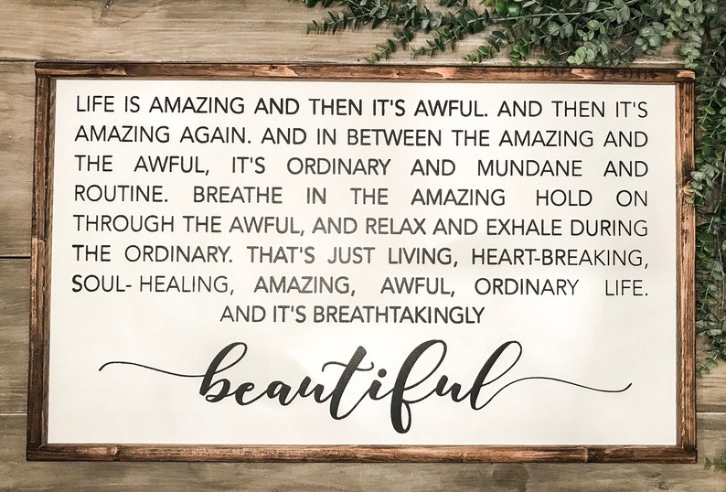 Life is Amazing Signlife is Amazing Framed Signhome Decor Etsy