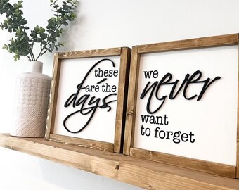 Rustic Wood Quote Sign Set: 3D Layered Farmhouse Wall Decor