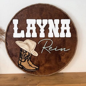 Cowboy Name Sign: Roped Nursery Decor, Western Boots & Hat