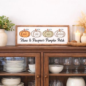 Personalized Grandma's Pumpkin Patch Sign: Engraved Fall Decor