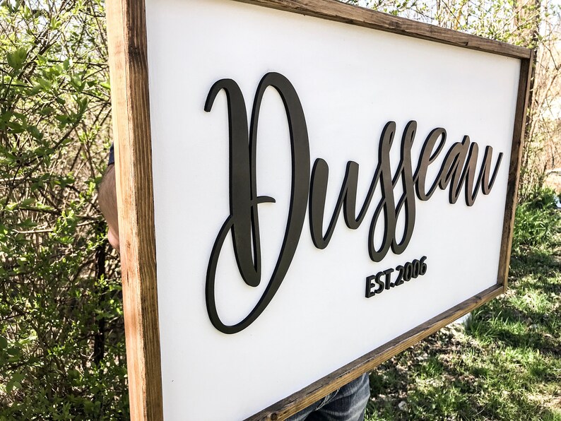 Home Decor Last Name Signdining Room Decor Signestablished Etsy