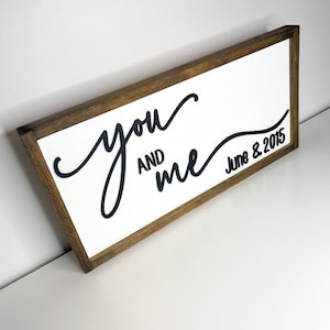 Personalized You and Me Sign: 3D Farmhouse Frame, Established Date
