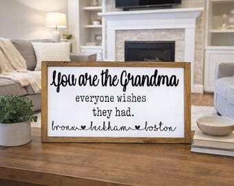 Personalized Grandma Sign: 3D Lettering, Custom Grandkids Names