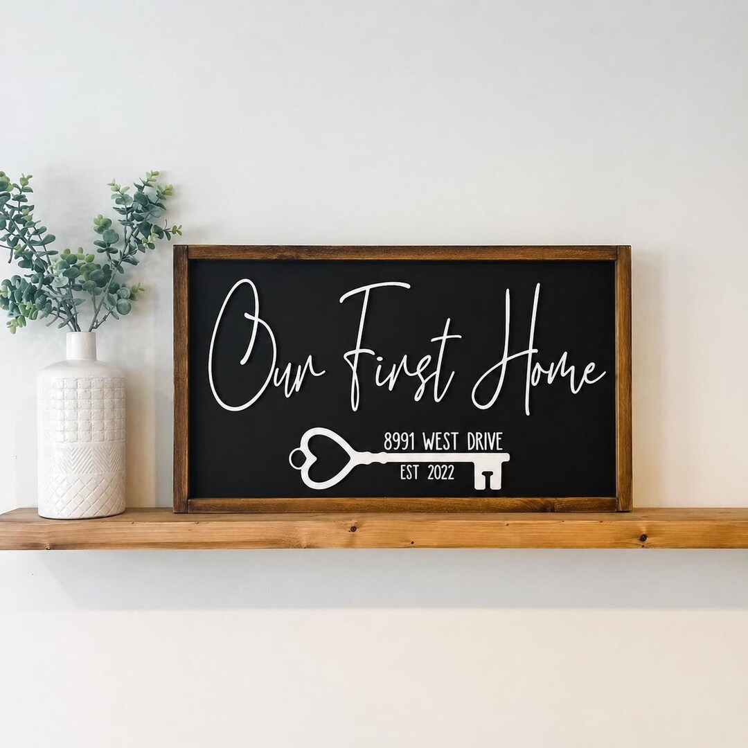 Personalized First Home Sign | Realtor Gift | 3D Wood Lettering - Etsy