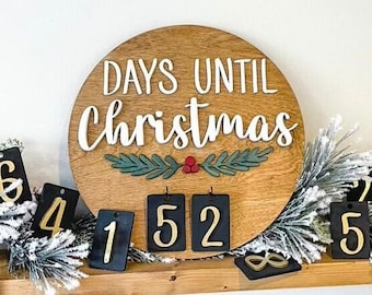 Days until Christmas | Countdown to Christmas | Christmas Calendar Advent|Farmhouse Christmas Advent|Holiday Advent calendar|Santa countdown