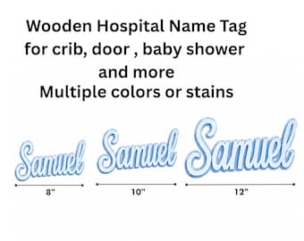 Custom Layered Cursive Name Sign, Wooden Nursery Wall Art, Hospital Crib Announcement