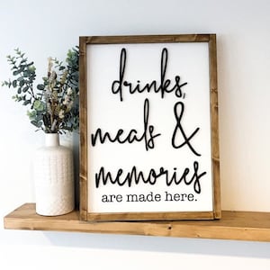 Kitchen meals decor Gift | Square kitchen sign food |Farmhouse vertical kitchen sign| Vertical sign 3D| 3D decor| Kitchen home decor meals