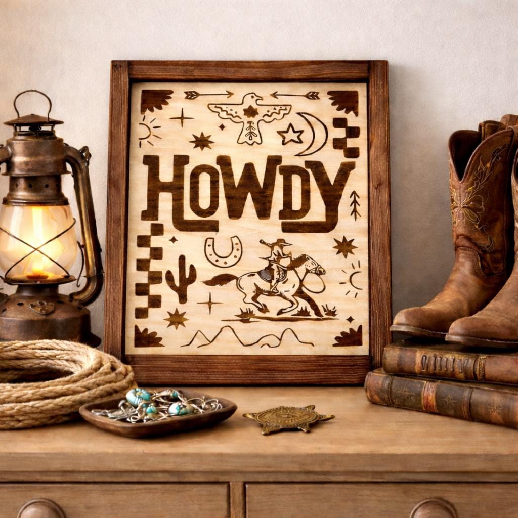 【非売品】Dewar’s(デュワーズ) 壁掛け木製ブランドサイン Rustic Wood Howdy Sign: Laser Engraved Cowboy Wall Decor - Etsy