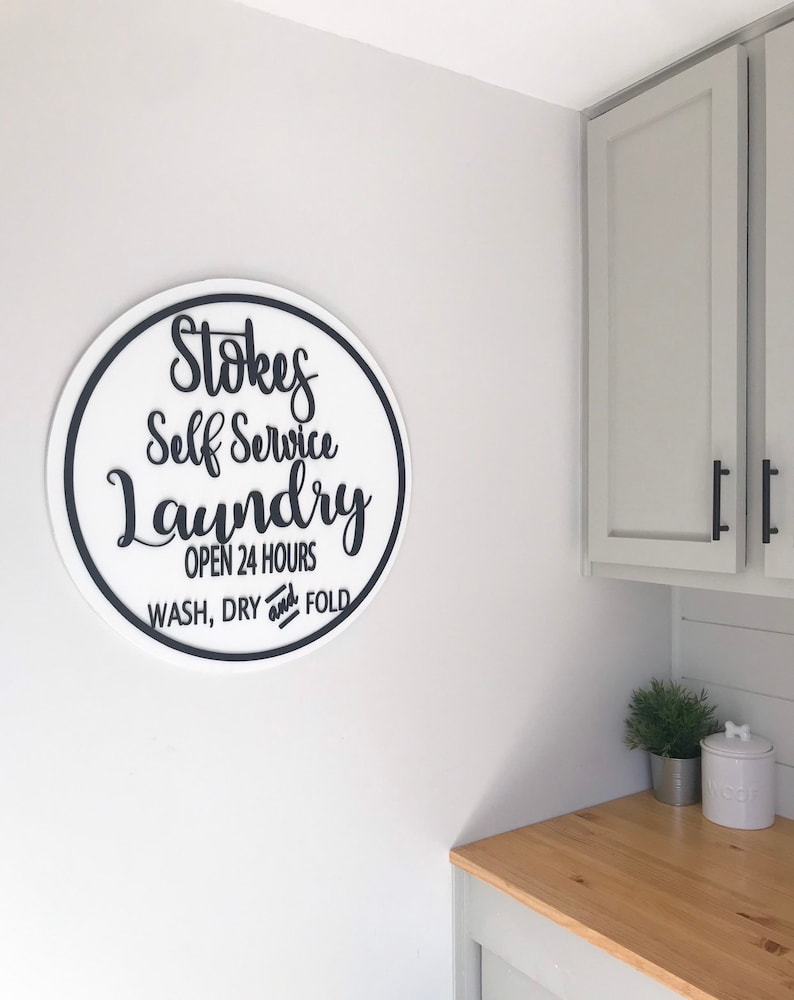 Custom Laundry Room Sign: 3D Farmhouse Decor, Personalized Family Name ...
