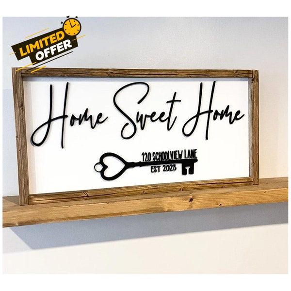 Home Sweet Home realtor gift | New Home Sign Personalized | Realtor closing gift | Personalized couple sign 3D | Housewarming gift  1st home