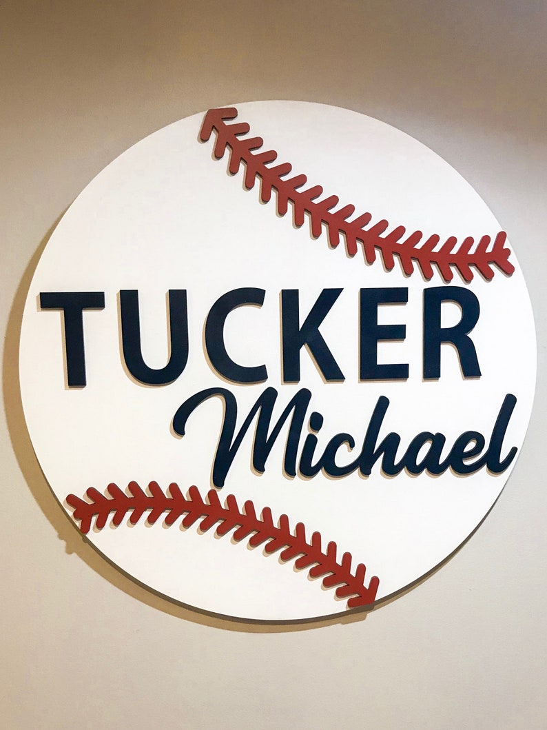 24 madera nombre de béisbol signo /24 madera 3D nombre Etsy
