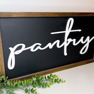3D Wood Letter Pantry Sign: Framed Farmhouse Kitchen Decor