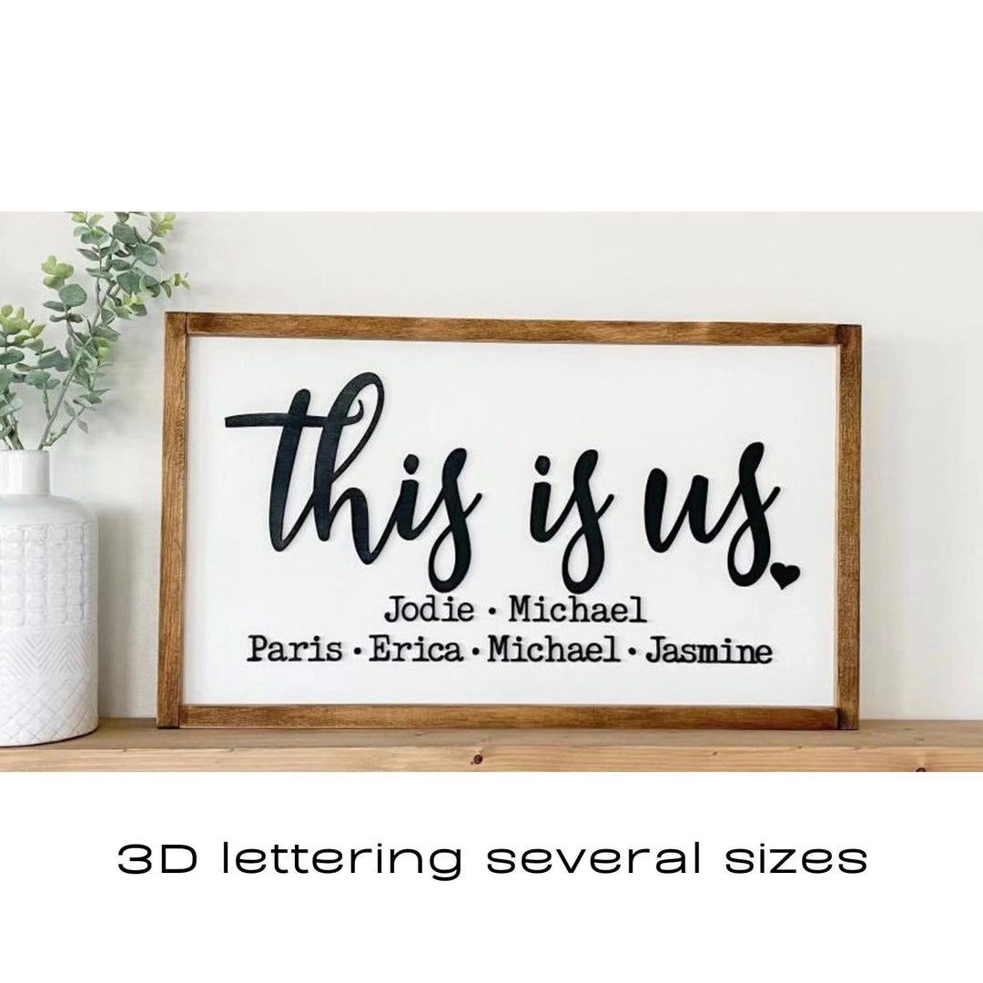 Personalized This is Us Sign: 3D Family Name Farmhouse Decor - Etsy