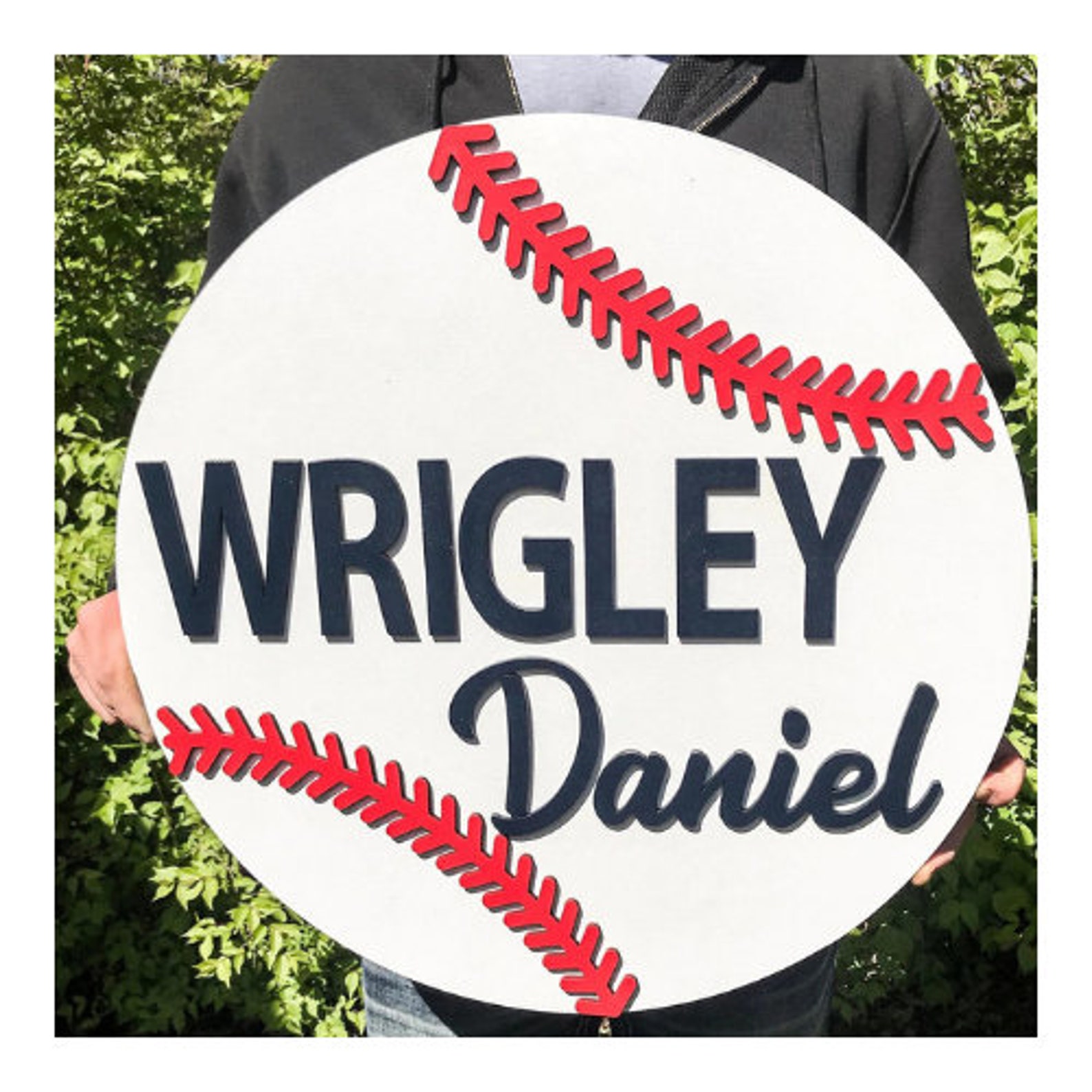 Wood baseball name sgnFarmhouse baseball name signHome decor Etsy