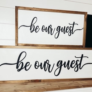 Be Our Gast Schild: 3D Holzgerahmtes Gästezimmer Dekor
