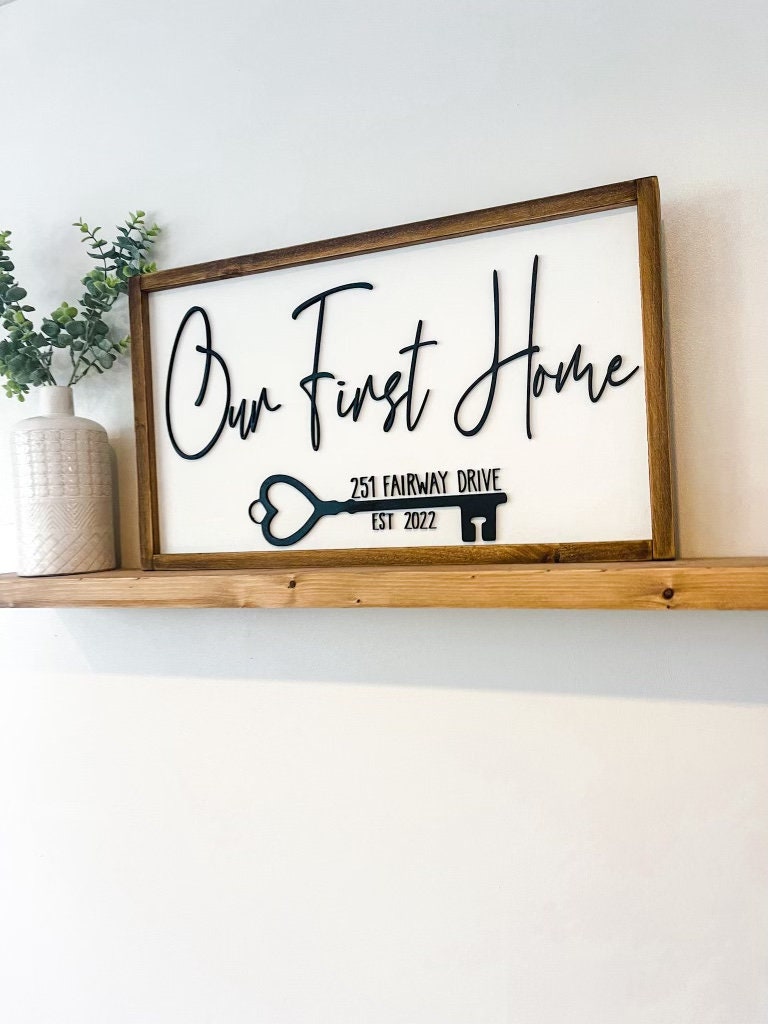 Personalized First Home Sign | Realtor Gift | 3D Wood Lettering - Etsy