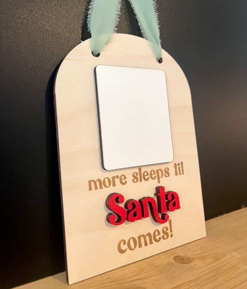 Sanata Sign Santa Countdown Sign: 3D Laser Cut Holiday Calendar - Etsy