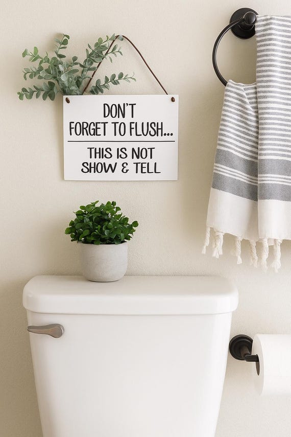 Cartello Umoristico Per Bagno 30x40 Cm – Poster Senza Cornice, Bianco E Nero, Resistente All'Umidità, Per Casa, Ufficio, Hotel E Dormitori