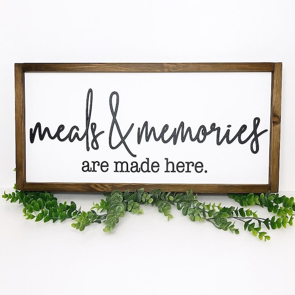 Letrero personalizado de comidas y recuerdos: decoración rústica para la pared de la cocina