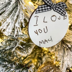 Engraved from son daughter | Engraved ornaments Mom | Keepsake ornaments grandma | Handwritten ornaments | Personalized handwritten ornament