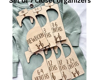 Western closet dividers | Baby Gift Organizer | Baby Closet Dividers | Baby Shower dividers | |Organize Babies Closet|Wood Organize Closet