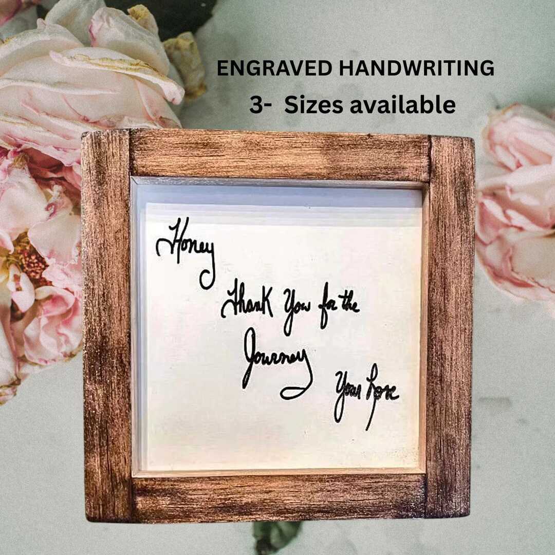 Handwritten Note Engraved Sign | Custom Keepsake Memory | Handwriting ...