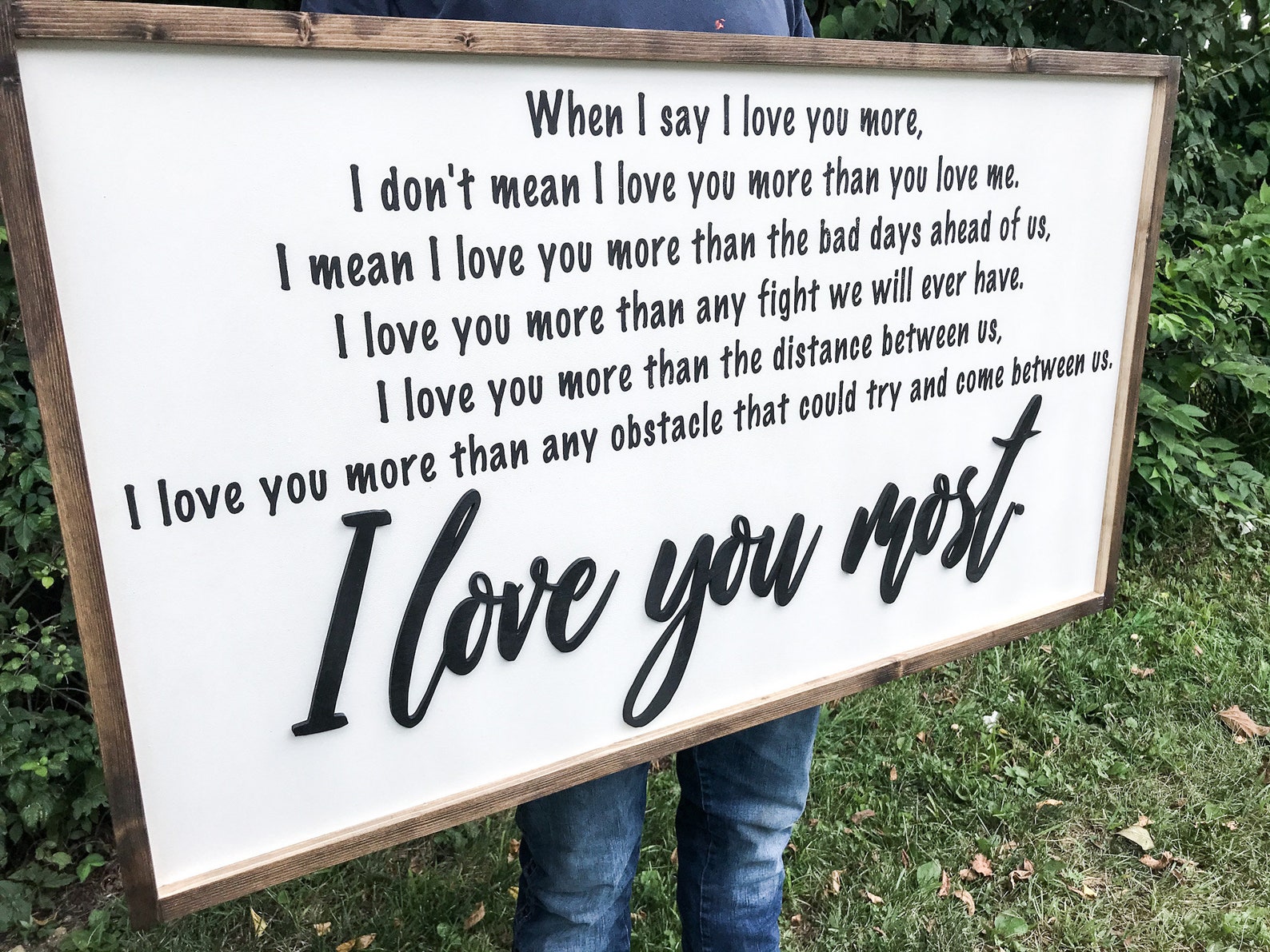 When I say I love you more 3D sign I love you more sign Etsy