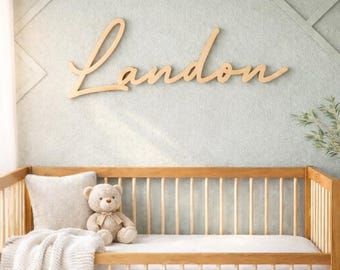 Placa de madeira personalizada com nome | Decoração boho para quarto de bebê | Decoração para quarto infantil