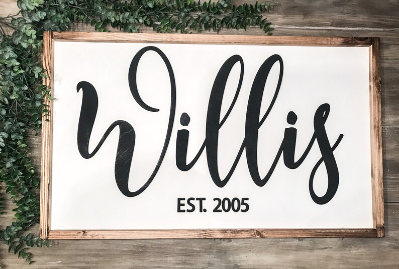 Home Decor Last Name Signdining Room Decor Signestablished Etsy
