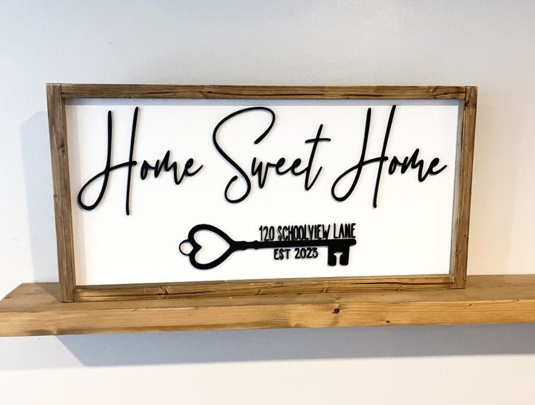 Custom Home Sweet Home Realtor Gift | New Home Sign Personalized ...