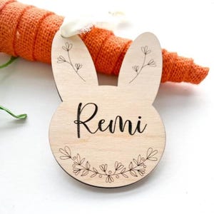 Floral Bunny Easter Basket Tag | Custom Easter Tag | Bunny Name Tag | Easter Basket Tag | Bunny Tag | Kids Easter Basket | Floral Rabbit Tag