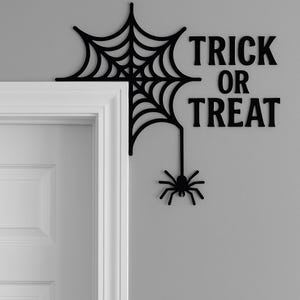 Laser Cut Spider Web Door Topper: Halloween Window Mirror Decor