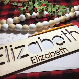 Personalized Name Stencil: Montessori Wooden Learning Toy