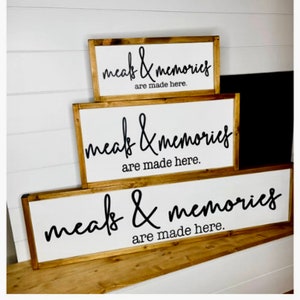 Meals & Memories are made hereCustom kitchen signDining decor sign memoriesKitchen wall decor mealsDining room wall decor modern 3D 11”x42” long inches