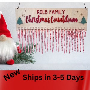 Christmas Countdown Making Christmas Sweeter - Family Personalized Custom Candy Christmas Countdown Wooden Sign, Advent Calendar - Christmas Gift For Family Members