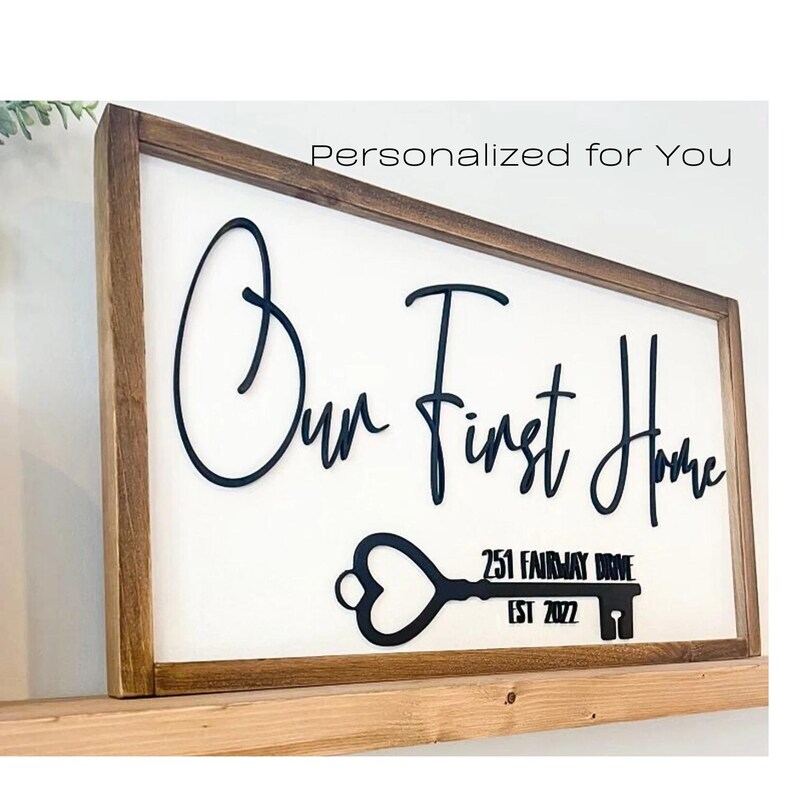Personalized First Home Sign | Realtor Gift | 3D Wood Lettering - Etsy
