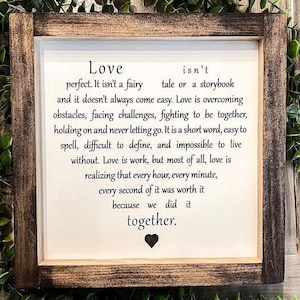 Love isn’t wall art | Together Forever Wall Art | Rustic Love Quote Sign | Love Decor for Couples | Valentine sign for couples home decor