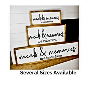 Meals & Memories are made here|Custom kitchen sign|Dining decor sign memories|Kitchen wall decor meals|Dining room wall decor modern 3D