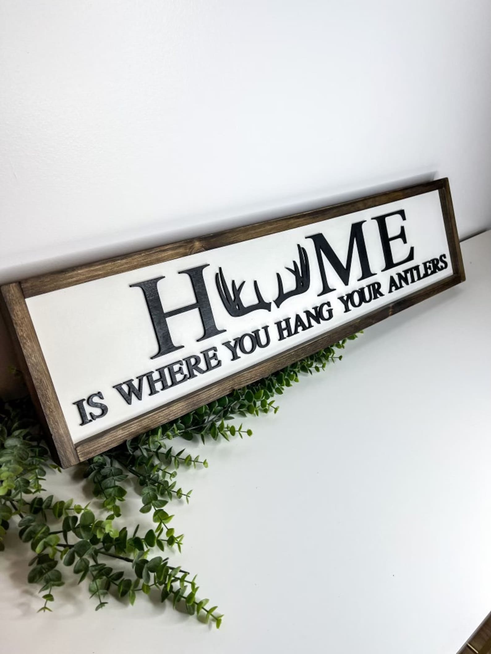 Home is where you hang your antlers signHome decor antlers Etsy