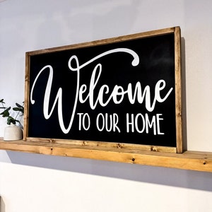 Framed Welcome to Our Home Sign: Farmhouse Decor