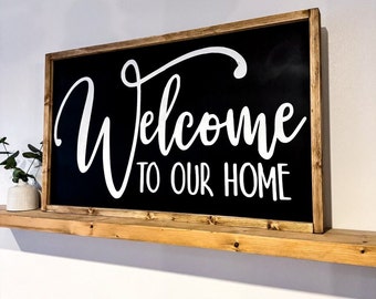 Welcome to our home sign framed|Welcome sign framed|Dining Welcome sign| New home Welcome gift|Home decor Welcome framed|Loving home Welcome