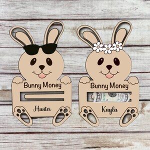 Osterhase Geldgeschenk anpassbare personalisierte Name, Sonnenbrille und Gänseblümchen, SVG, Laser Cut-Datei, digitaler Download, Glowforge, Cricut