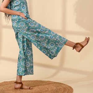 BAGGY PANTS With POCKETS | Printed Relaxed Pants | Palazzo Pants | Skirt Like Pants | Loose Linen Trousers | Casual Linen Pants