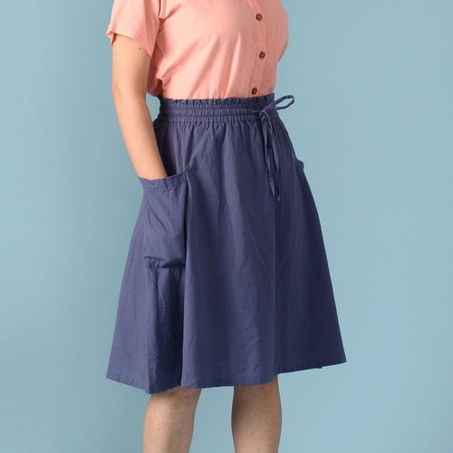 Linen Skirt Skirt With Pockets Linen Skirt for Women Midi - Etsy