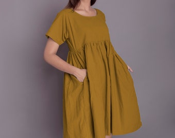linen empire waist dress