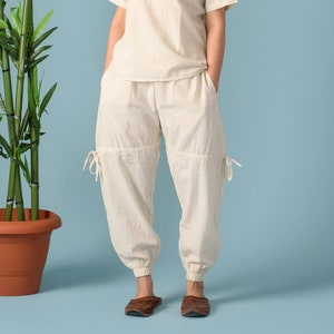 Cotton linen jogger pants best sale