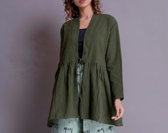 Loose Linen Peplum Top: Oversized Relaxed Fit Shirt