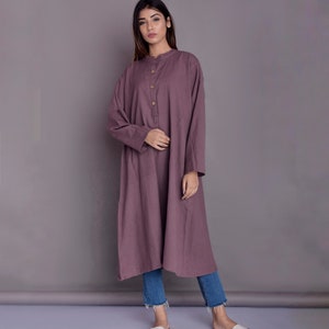 Handmade Linen Kurti: Long Soft Shirt, Indian Style