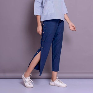 Buy Cropped Linen Pants Online In India -  India
